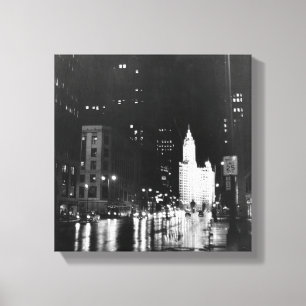 circa 1954:  Een uitzicht op Michigan Avenue Canvas Afdruk