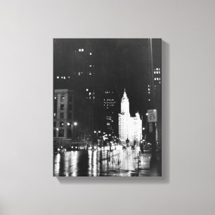 circa 1954: Een uitzicht op Michigan Avenue Canvas Afdruk