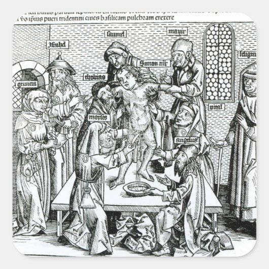 Circa van "Liber Chronicarum" Vierkante Sticker (Voorkant)