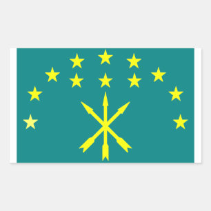 Circassiaanse Israëlische vlag Rechthoekige Sticker