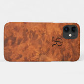 Circassian Walnut Burl iPhone 11 Hoesje *monogram* (Achterkant (horizontaal))