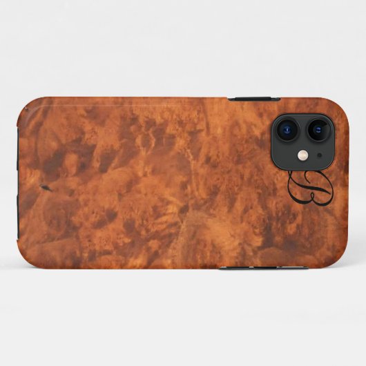 Circassian Walnut Burl iPhone 5 Coque *monogramme* (Dos (Horizontal))