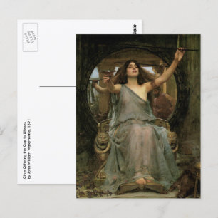 Circe biedt de beker aan Ulysses aan door JW Water Briefkaart