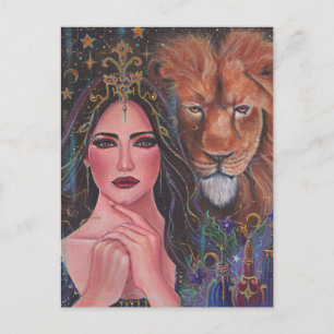 Circe goddess Stretched Canvas Print van Renee Briefkaart