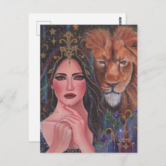 Circe goddess Stretched Canvas Print van Renee Briefkaart (Voorkant / Achterkant)