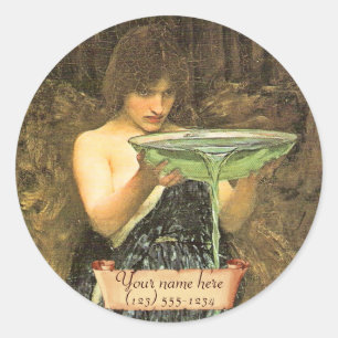 "Circe Invidiosa" Pre-Raphaelite Bladwijzer Ronde Sticker