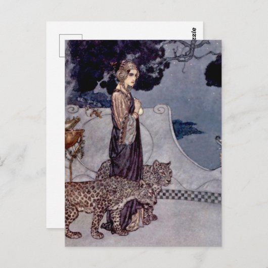 “Circe met luipaarden” van Edmund Dulac Briefkaart (Voorkant / Achterkant)