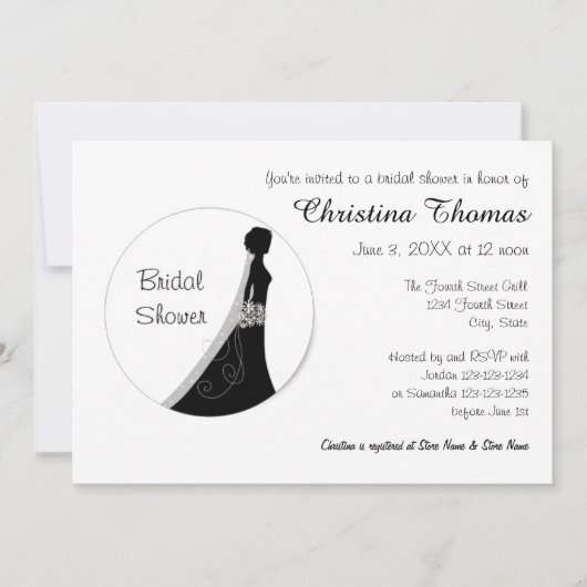 Circle Bride - Invitation pour la Fête de Mariée (Devant)