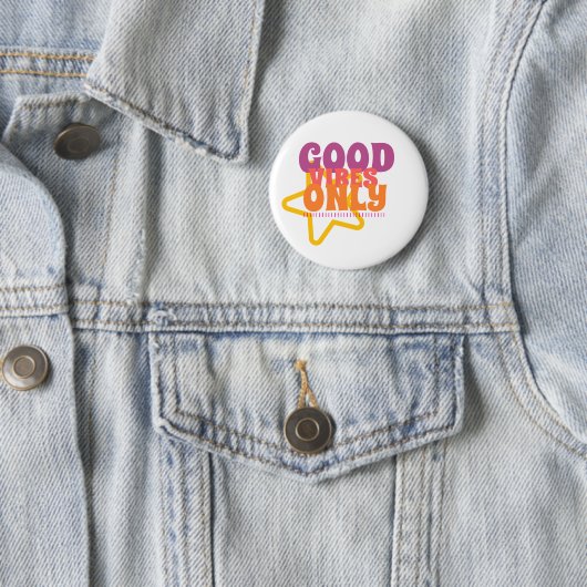 Circle Button Good Vibes Only Star Chic (In situ)