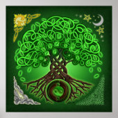 Circle Celtic Tree of Life Poster Print (Voorkant)