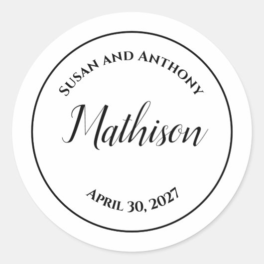 Circle Design Stickers Mariage Personnalisé (Devant)