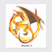 Circle Flame Fire Dragon Fantasie Sticker (Vel)