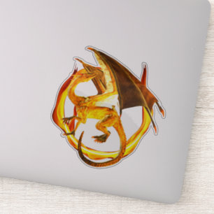 Circle Flame Fire Dragon Fantasie Sticker