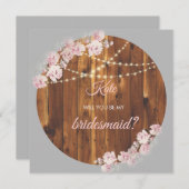 Circle Floral Luminaire Chaîne en bois Carte de fe (Devant / Derrière)