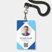 Circle Foto Logo QR Code Aangepaste werknemer ID K Badge (Voorzijde met lanyard)