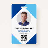 Circle Foto Logo QR Code Aangepaste werknemer ID K Badge (Voorkant)