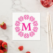 Circle Framed Monogram Papieren servetten (Insitu)