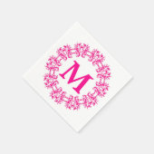 Circle Framed Monogram Papieren servetten (Hoek)
