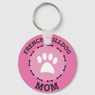Circle French Bulldog Mam Badge Sleutelhanger