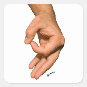 Circle Game Hand Gotcha Vierkante Sticker