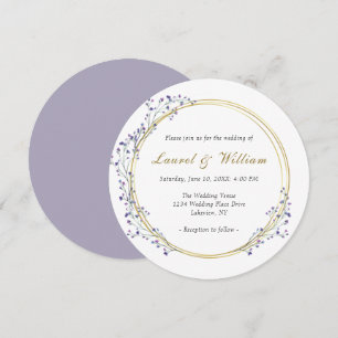 Circle Gold Paarse Wreath Wedding Kaart
