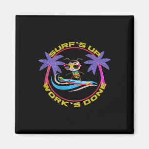 Circle Graphic Apparel surfen Maar Werk Klaar' Magneet