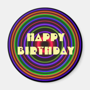 CIRCLE # - HAPPY BIRTHDAY Bullet Hole Magnet Magneet