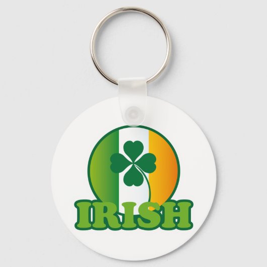 Circle Irish Flag St. Patrick's Design Sleutelhanger (Voorkant)