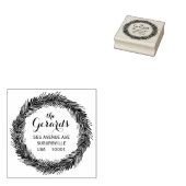 Circle krans bladeren aangepaste rubberen stempel (Gestempeld)