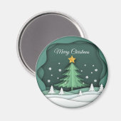 Circle Magnet "Merry Kerstmis" Magneet (Voorkant / Achterkant)