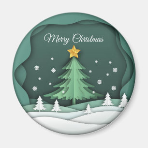 Circle Magnet "Merry Kerstmis" Magneet