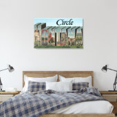 Circle, Montana - grote letterscènes Canvas Afdruk (Insitu (Slaapkamer))
