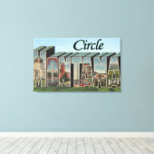 Circle, Montana - grote letterscènes Canvas Afdruk (Insitu (Houten vloer))
