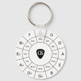 Circle of Fifths - Black Music Theory Graphic Sleutelhanger
