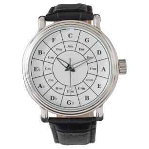 Circle of fiths in Black - Musician Design Watch Horloge