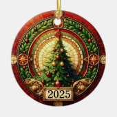 Circle of Light – Christmas Tree Blessing 2025” Keramisch Ornament (Voorkant)