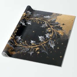 Circle of Light – Golden Wreath Holiday Gift Wrap Cadeaupapier