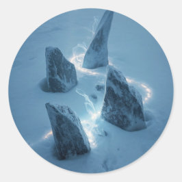 Circle of Light in the Snow Ronde Sticker