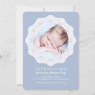 Circle of Love Blue Photo Birth Announcement Aankondiging
