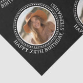 Circle One Foto Gelukkige Verjaardag Groet - Zwart Tissuepapier (Detail)