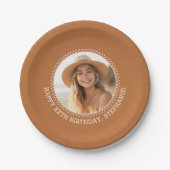 Circle One Photo - Verjaardagsfeest Terra Cotta Papieren Bordje (Voorkant)