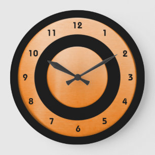 Circle-oranje-zwart - wandklok grote klok