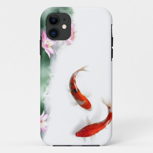 Circle Oriental Zen Feng Shui Koi & Lotus Case-Mate iPhone Case (Achterkant)