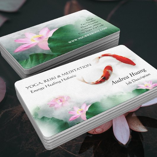 Circle Oriental Zen Feng Shui Koi & Lotus Visitekaartje