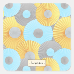 Circle Origami Pastel Pattern Vierkante Sticker