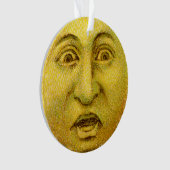 Circle Ornament - Geel  maan Man (voorkant)