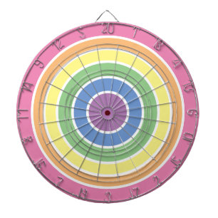 Circle Pastel Regenboog Stripes Dartbord