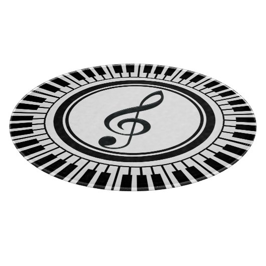 Circle Piano Keys en Treble Clef Snijplank (Hoek)