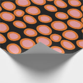 Circle Polka Dot Print Patroon Sinaasappel en Roze Cadeaupapier (Hoek)