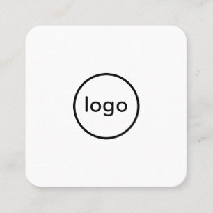 Circle professional white voeg uw aangepaste logo vierkante visitekaartje